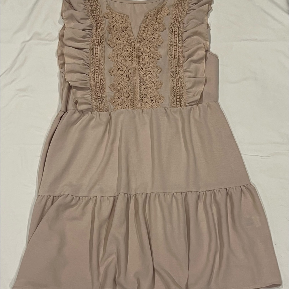 SHEIN Curve 2XL Beige Dress